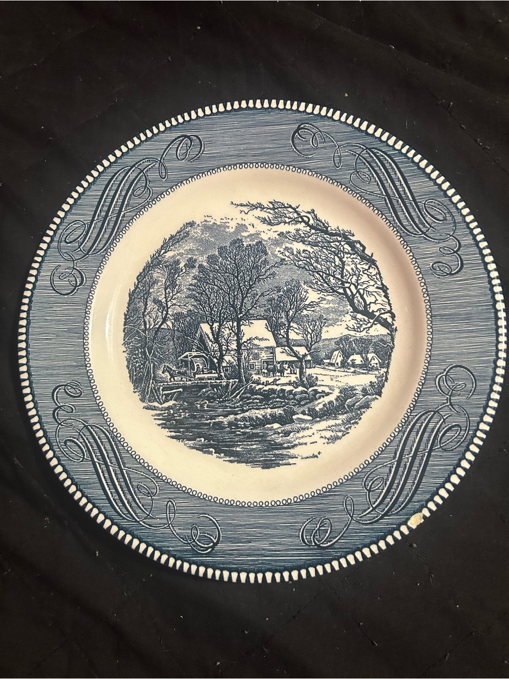 Blue Scenic Transferware Dinner Plate